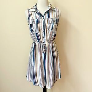 BeBop Striped Sleeveless Shirt Dress